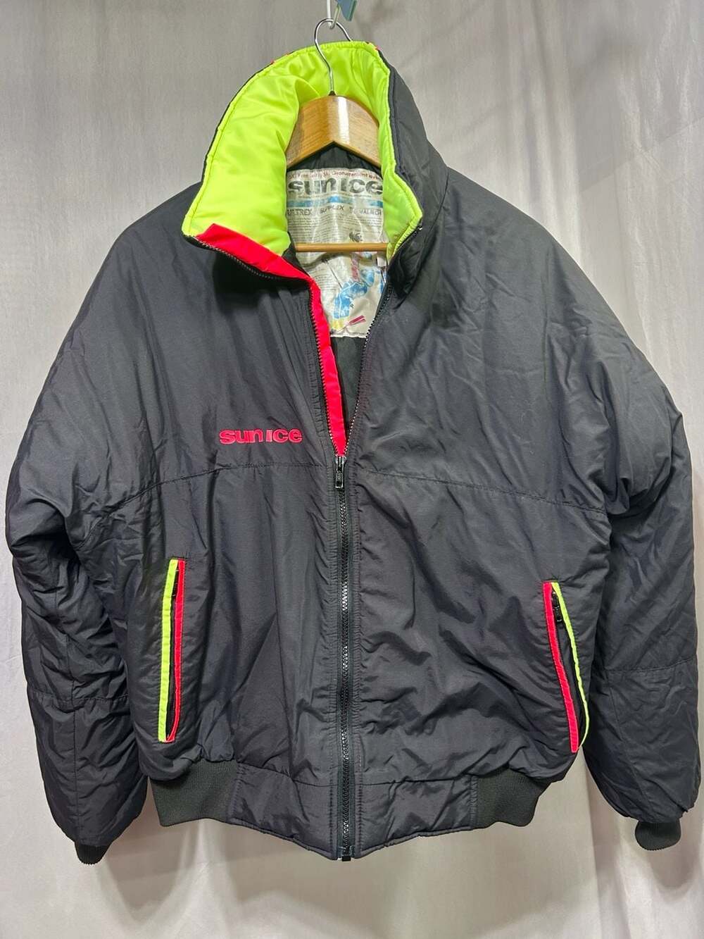 Vintage Sunice Ultrex Supplex Ski Jacket Black Neon Size M/40